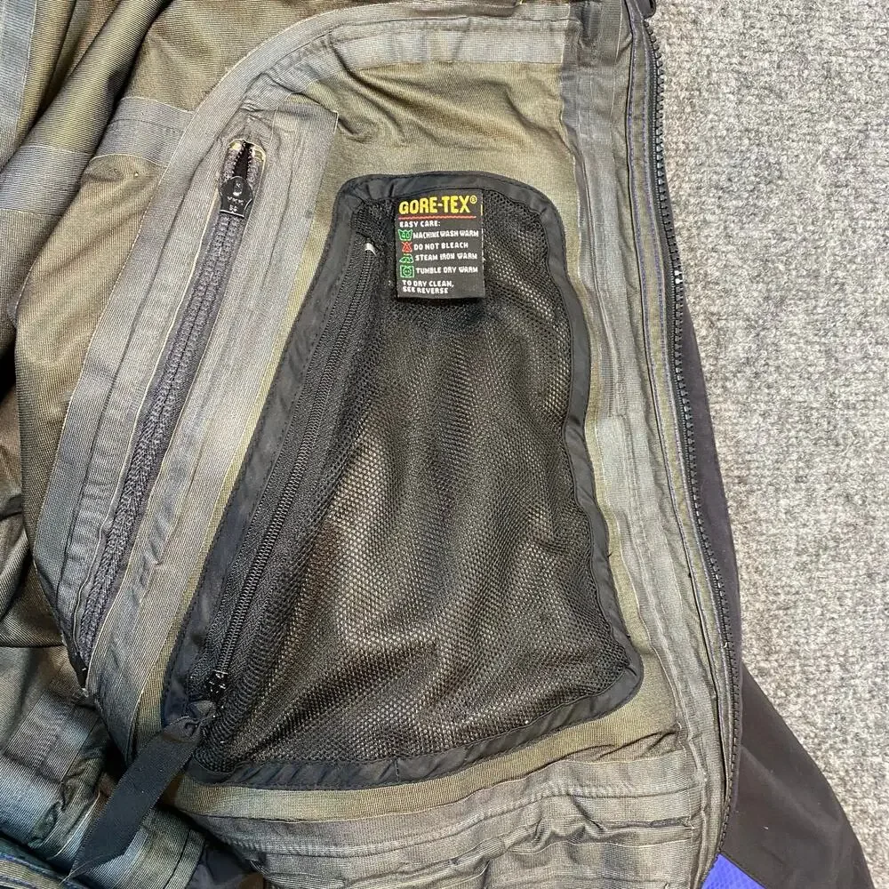 Sierra Designs Men's Size XL Gore Tex Black Blue Rain Jacket Windbreaker Hooded - Picture 7 of 9